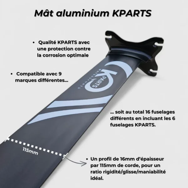 Mât Aluminium KPARTS - PACK COMPLET - Multi-compatible
